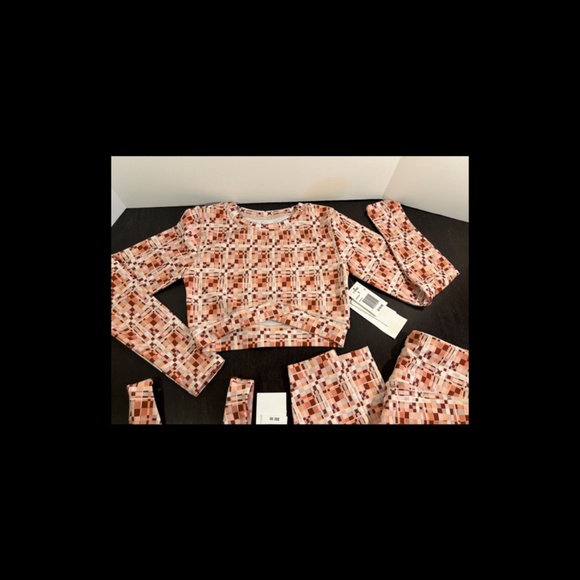 L*Space 3pc Set Aim High Top/Do The Twist Bra/Hot To Trot Legging Block Party S - Picture 3 of 16